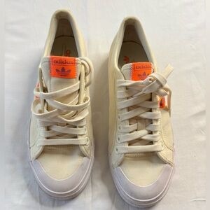 Adidas Nizza (“Creamy”) and Bright Orange Sneakers